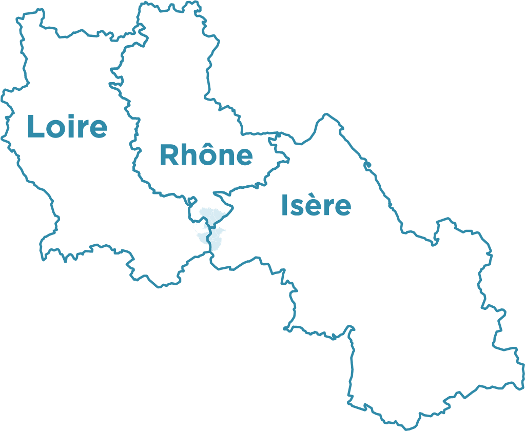 Aperçu du territoire couvert par la CPTS région de Condrieu entre Isère Loire et Rhône