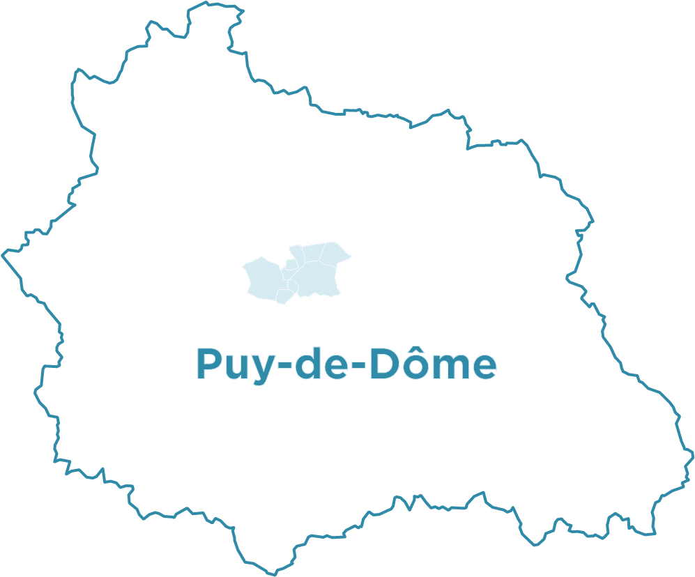 Aperçu du territoire couvert par la CPTS Clermont Plus dans le Puy-de-Dôme