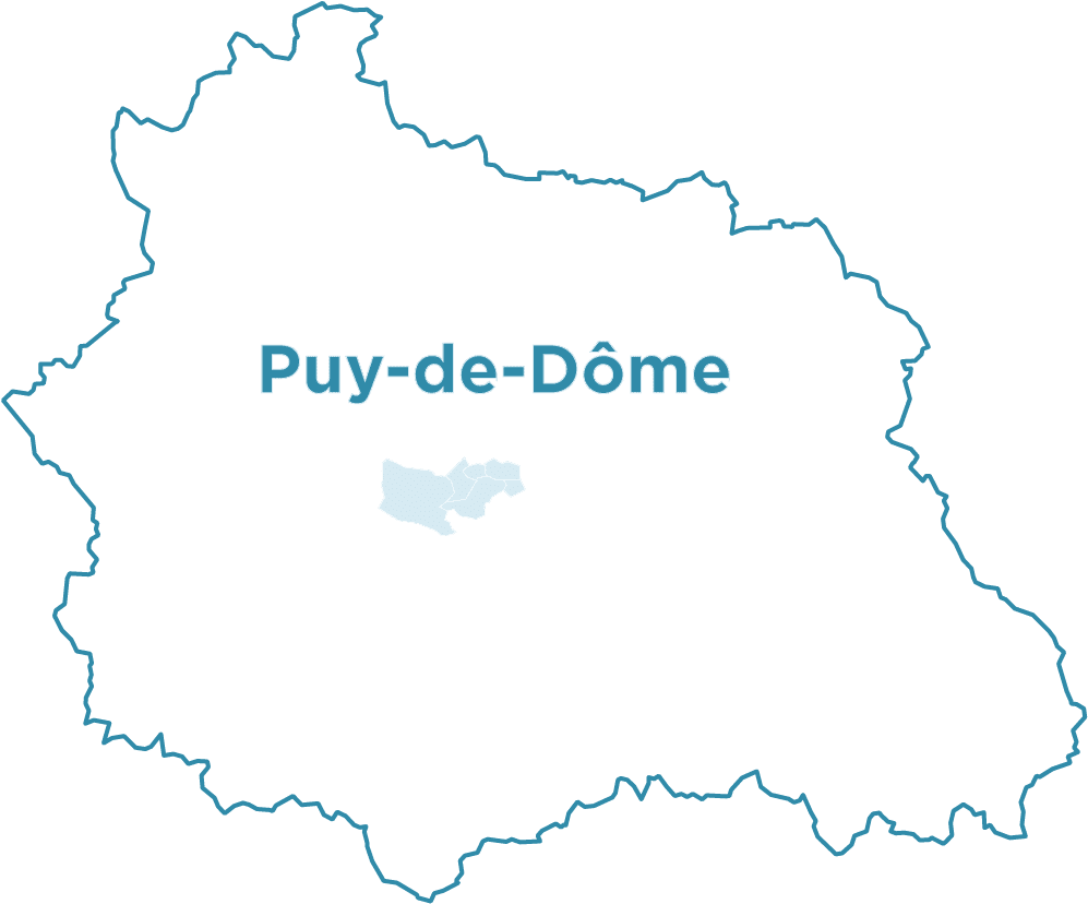 Aperçu du territoire couvert par la CPTS Val d'Artière dans le Puy-de-Dôme