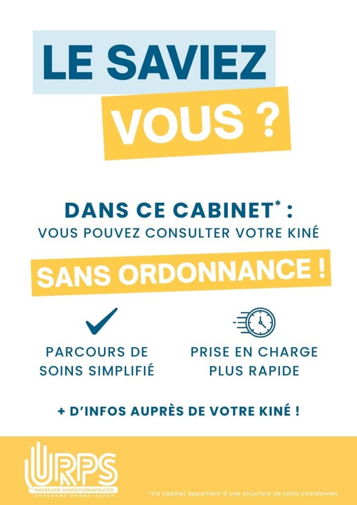 Affiche à destination des patients pour les kinés participants éligibles à l'Accès Direct