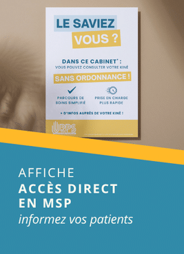 affiche pour informer les patients des kinés éligibles à accès direct kinés